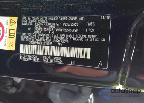 2020 Lexus Rx 350 z USA, uszkodzony, nr VIN 2T2HZMDA6LC223927